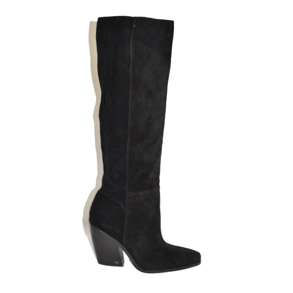 New! Sam Edelman Annabel Suede Black Knee High Size 7.5 37.5 Boots DD503